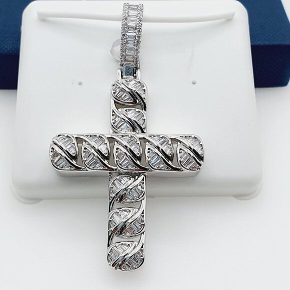 "925 Sterling Silver Plated CZ Pendant, EVBRS482 - Picture 1 of 10